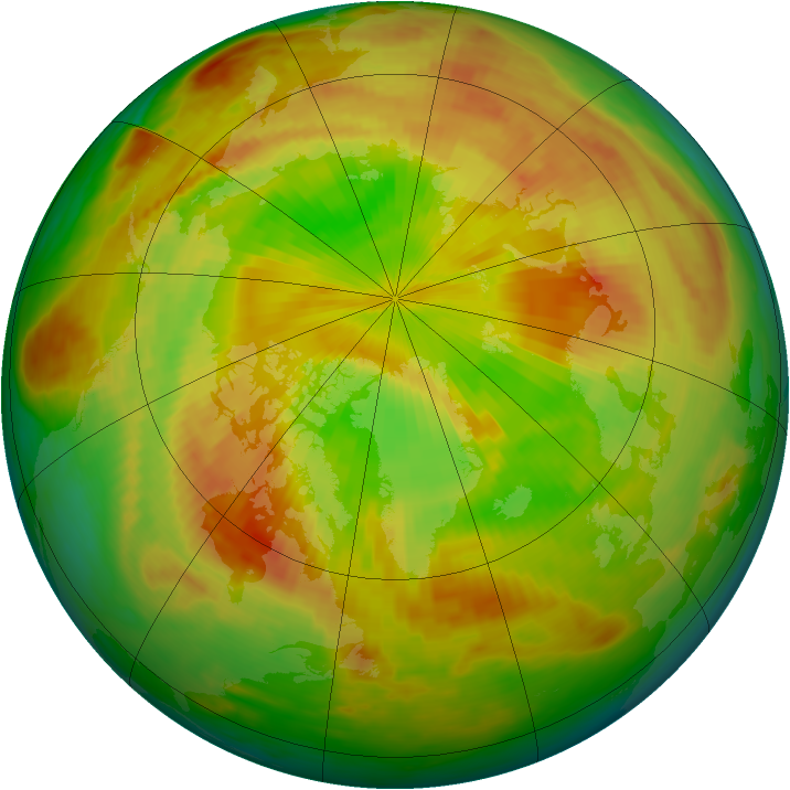 Arctic ozone map for 15 May 1988